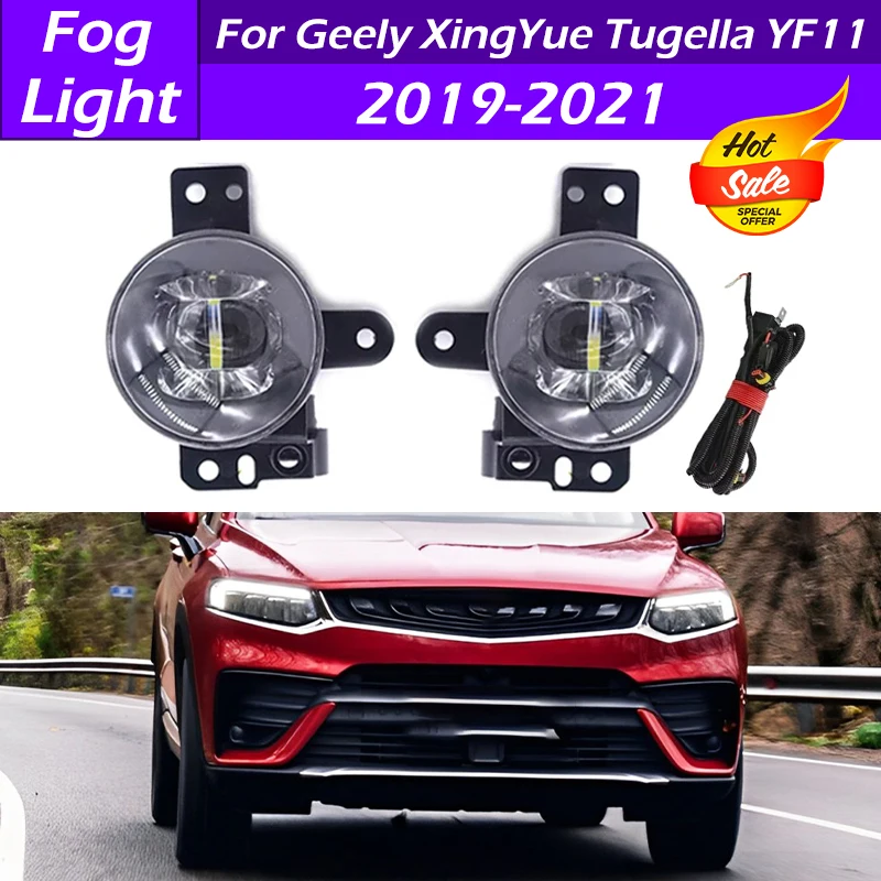 

For Geely XingYue Tugella YF11 2019 2020 2021 LED Car Front Bumper Fog Light Fog Lamp With Wire Harness 6600066260 6600066258