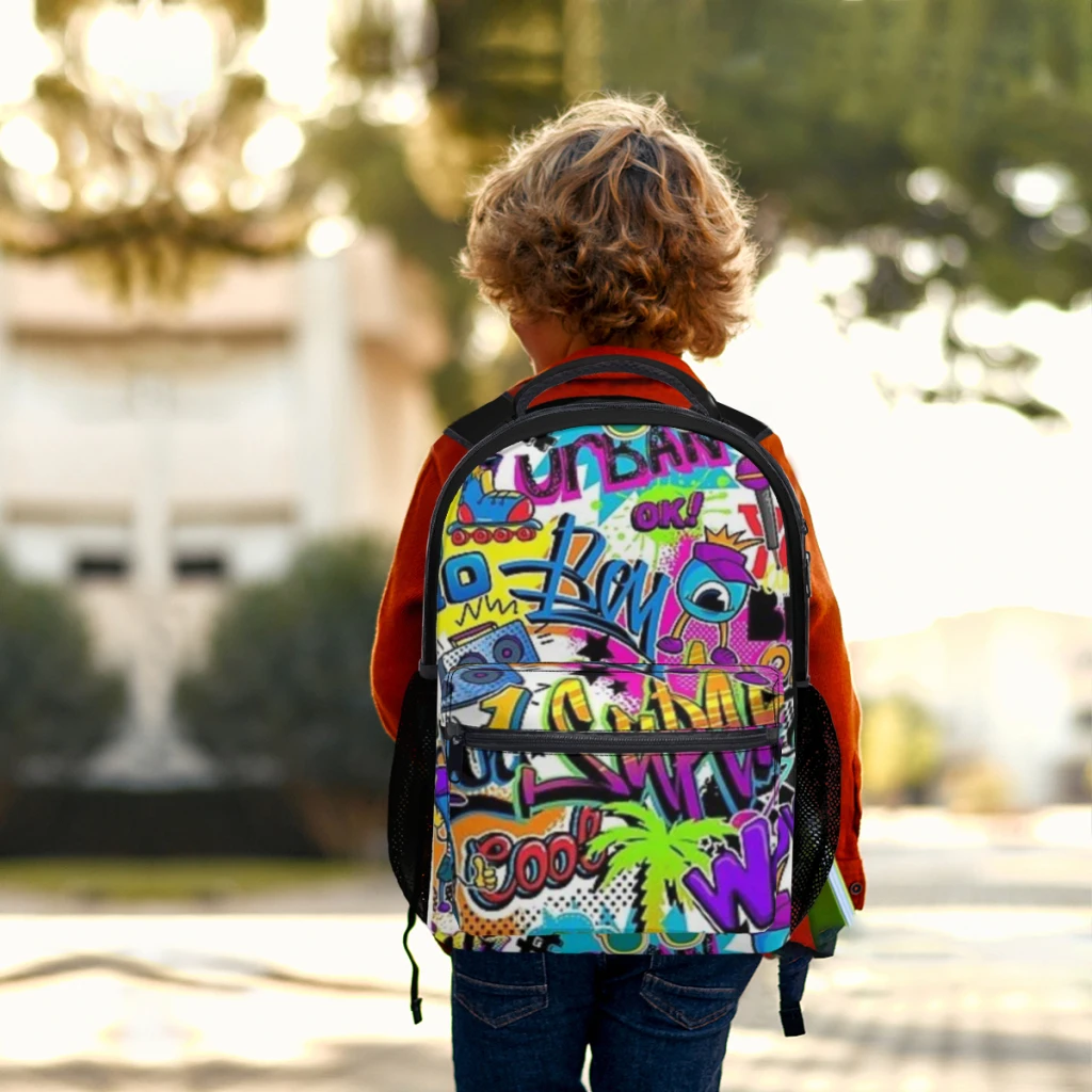 Graffiti tropic-mochila universitaria impermeable de alta capacidad para niñas, bolso escolar para ordenador portátil de 17 pulgadas, a la moda, novedad ﻿ ﻿