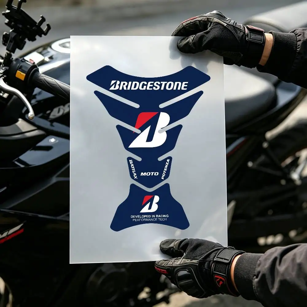 Pegatina de vinilo impermeable con diseño de espina de pescado para tanque de gasolina de motocicleta, accesorios de estilo para motocicleta, compatible con BRIDGESTONE