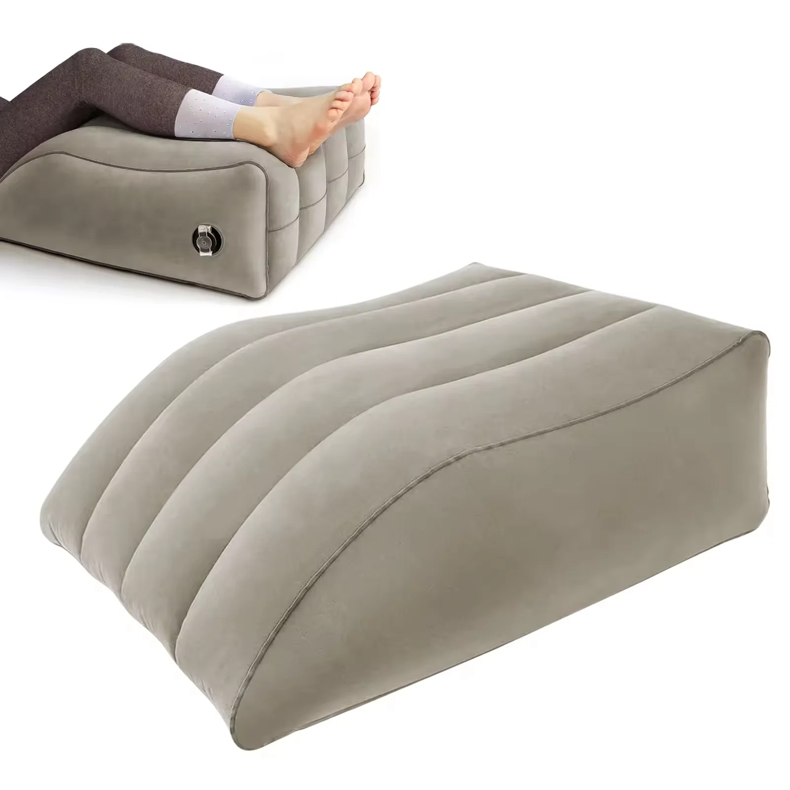 

New flocked inflatable leg pillow leg cushion inflatable sofa pillow improves sleep quality & promotes blood circulation pillow