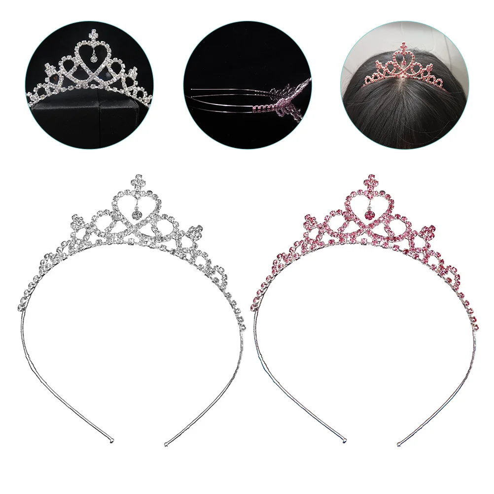 

Elastic Headbands for Girls Mexican Cake Decorations Rhinestone Crown Crowns Headdress