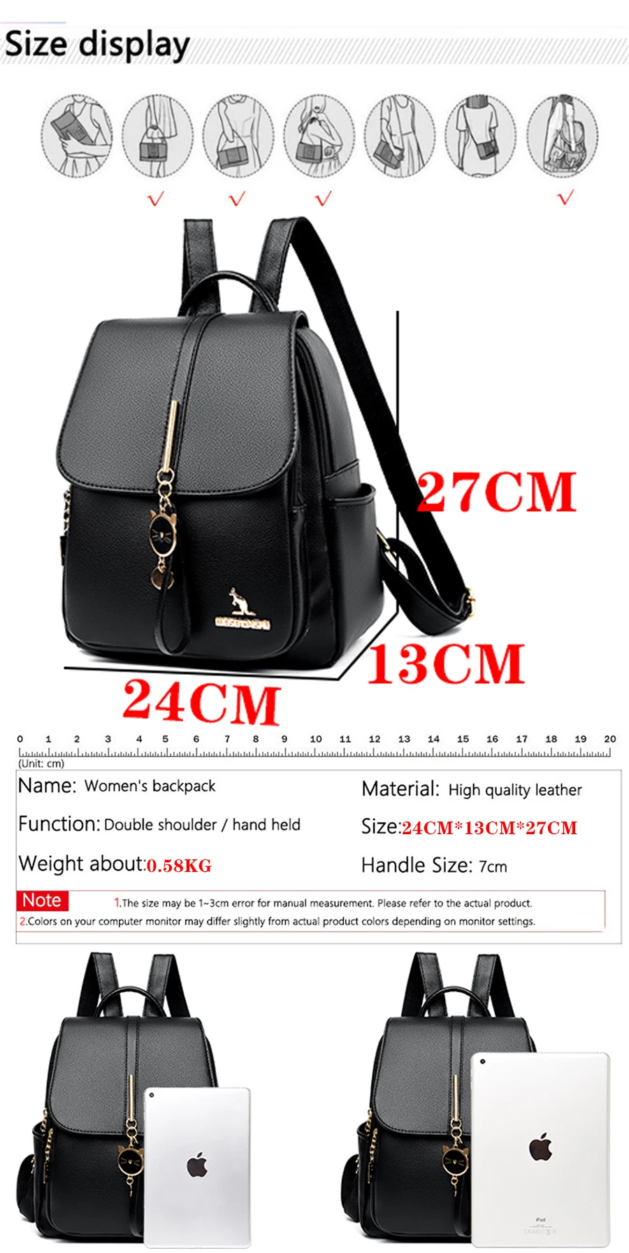 College Women Backpack Designer Soft Leather Vintage Packbag Female Travel Back Pack School Bags for Teenage Girls Shoulder Bag