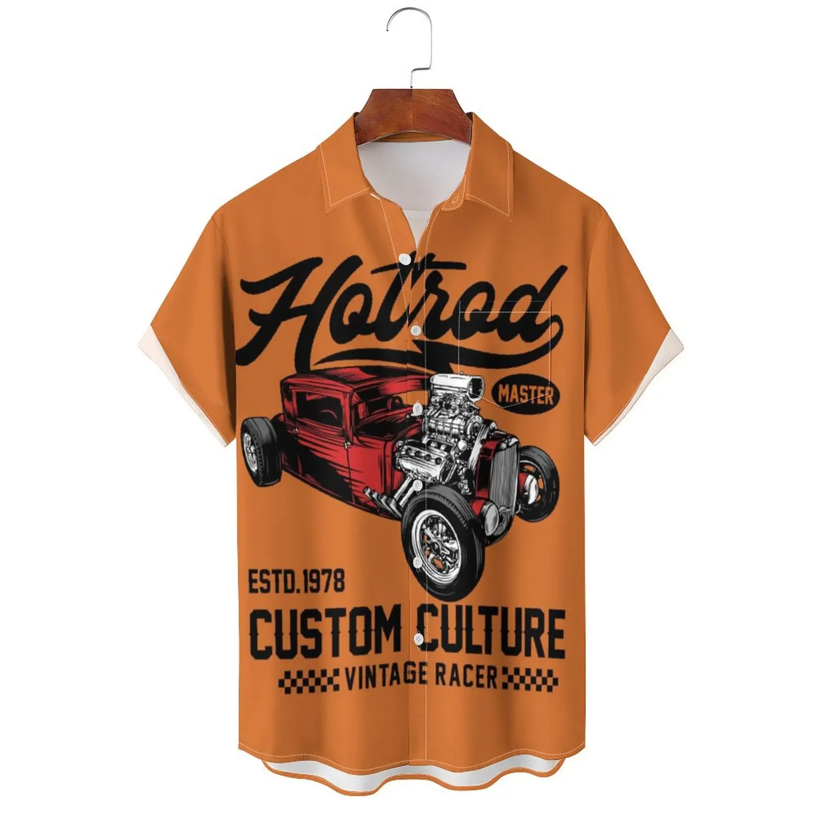 Fashion Hawaiian Shirt Retro Cars 3D Printed Short Sleeves Tee Summer Leisure Lapel Shirts Men Streetwear Tops Blouse Clothes