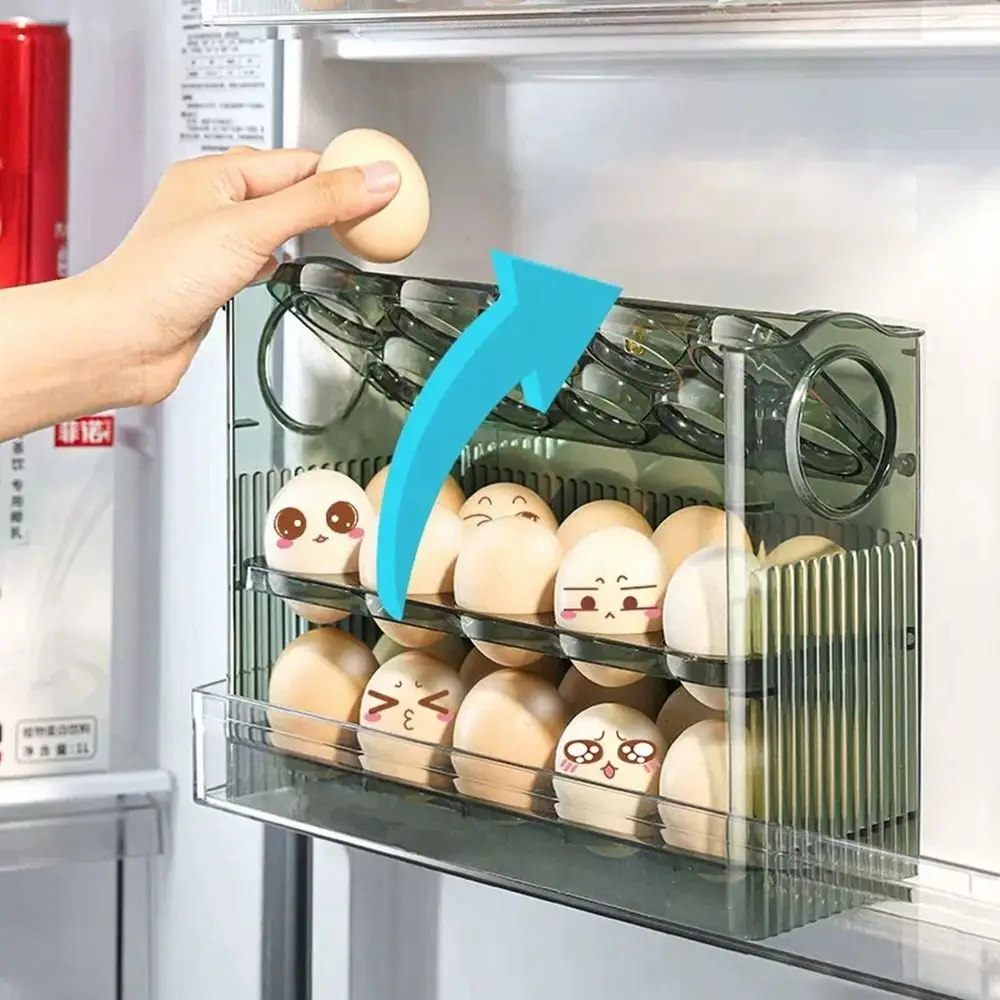 

Three Layers Space Saving Egg Holder Multi-layer Egg Rack Refrigerator Organizer Egg Storage Box Food Containers Egg Tray