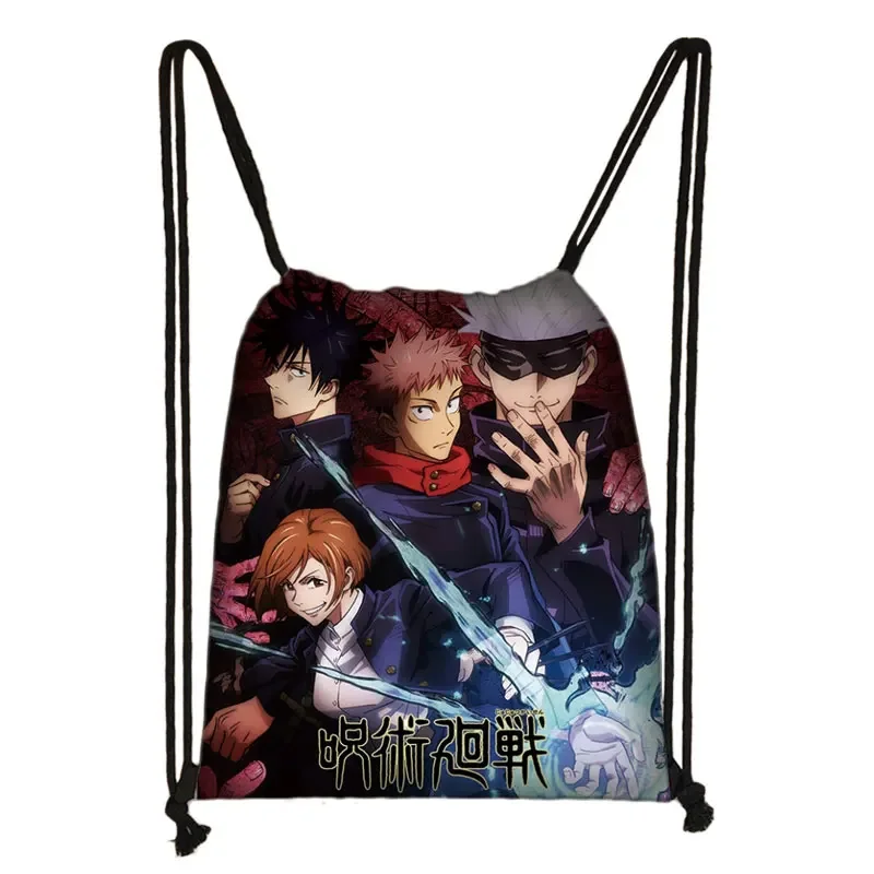 Anime Japan Jujutsu Kaisen Yuji Itadori Drawstring Bag Women Canvas For Travel Hot Backpacks Multi-function Shoes Holder Gift