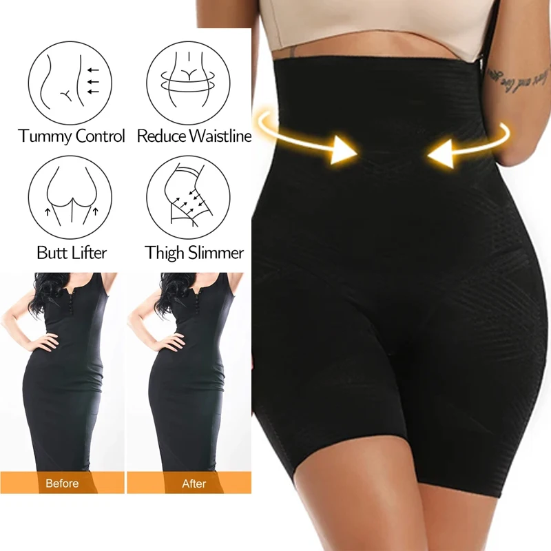 Women\'s High Waist Firm Tummy Control Shapewear Shorts Butt Lifter Shaping Panties Slimming Body Shaper Underwear