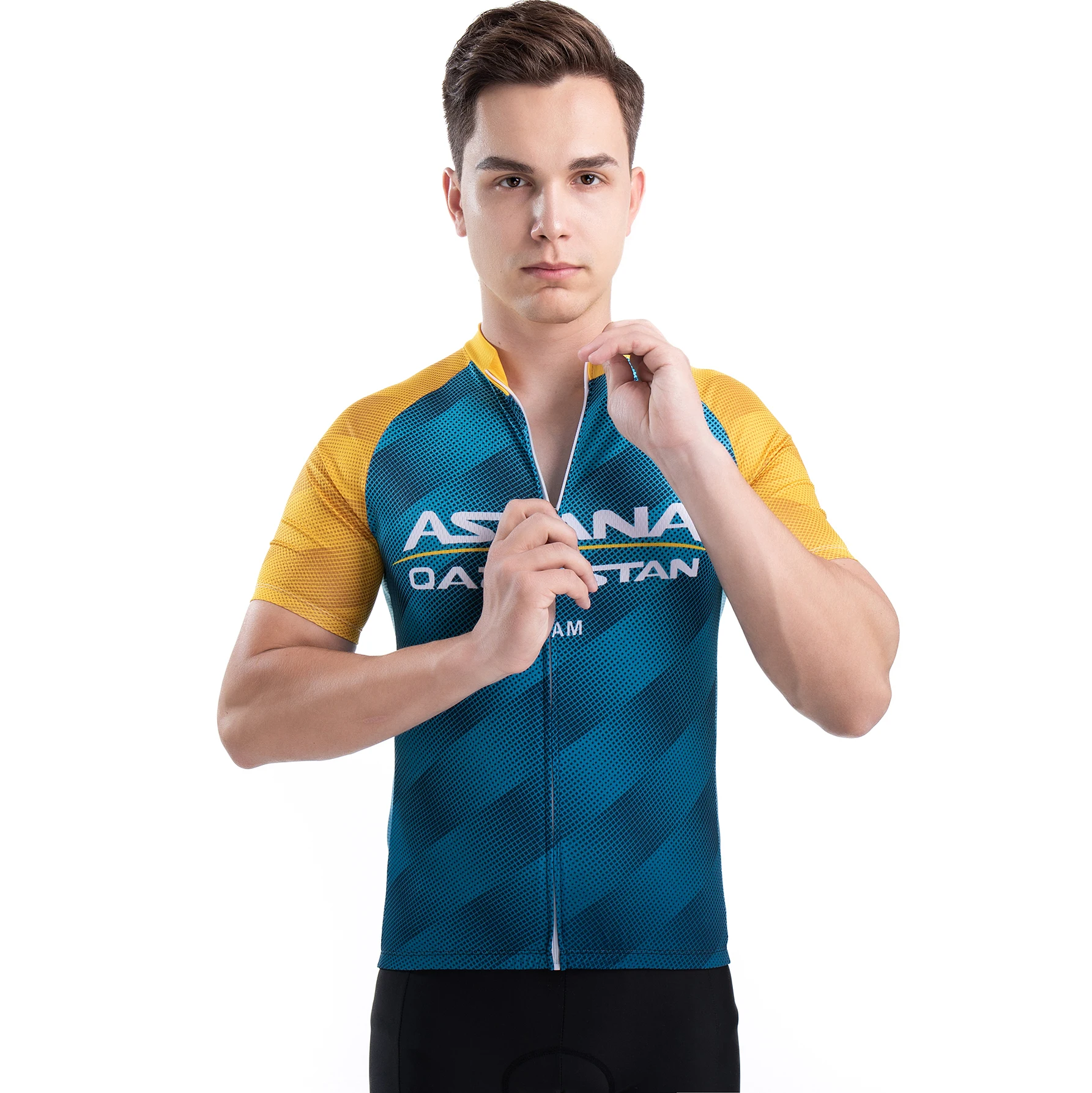 2025 Qazaqstan Team France Tour Cycling Jersey Set Men World Champion Mark Cavendish Cycling Clothing Road Bike Shirts Suit Pant