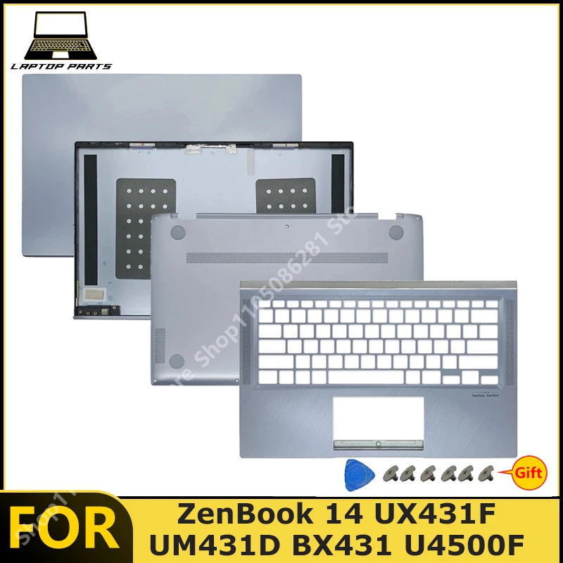 For ZenBook 14 UX431F UM431D BX431 U4500F Laptop LCD Back Cover /Top shell Palm Rest Bottom Case 95%New replacement parts