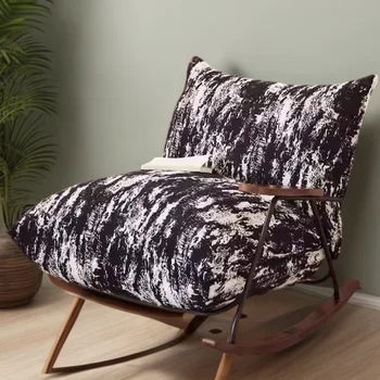 레트로 편안한 벨벳 텀보나스 팔걸이, 럭셔리 등받이 흔들 의자, 편안한 안락 의자, 거실 의자 