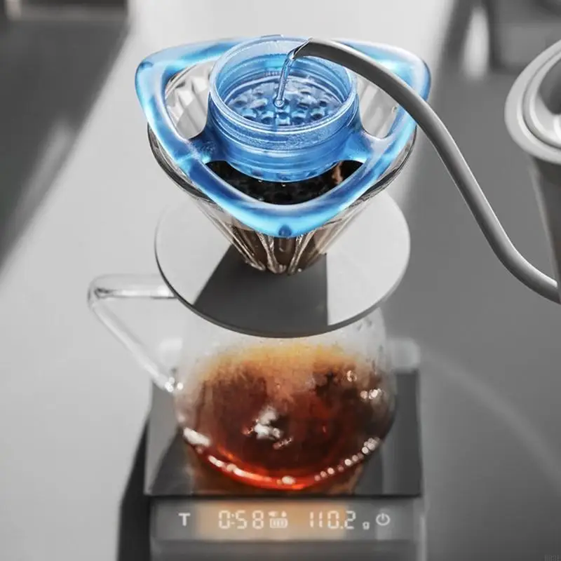 

Professional Resins Pours Over Coffee Drip Assist Filter for Even Brewing Tool B03E