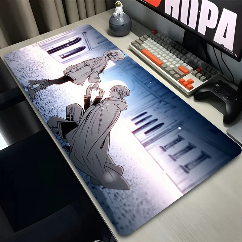 Large XXL Frieren Beyond Journey End Desk Mat, Non‑Slip Gaming Mouse Pad Keyboard Pad Computer Desktop Accessory for Home Gaming