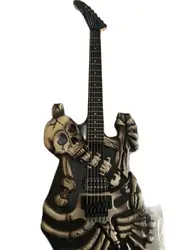 Custom Carved Electric Guitar J Frog George Lynch Skull Black Tremolo Bridge Sutiable for beginners and professionals