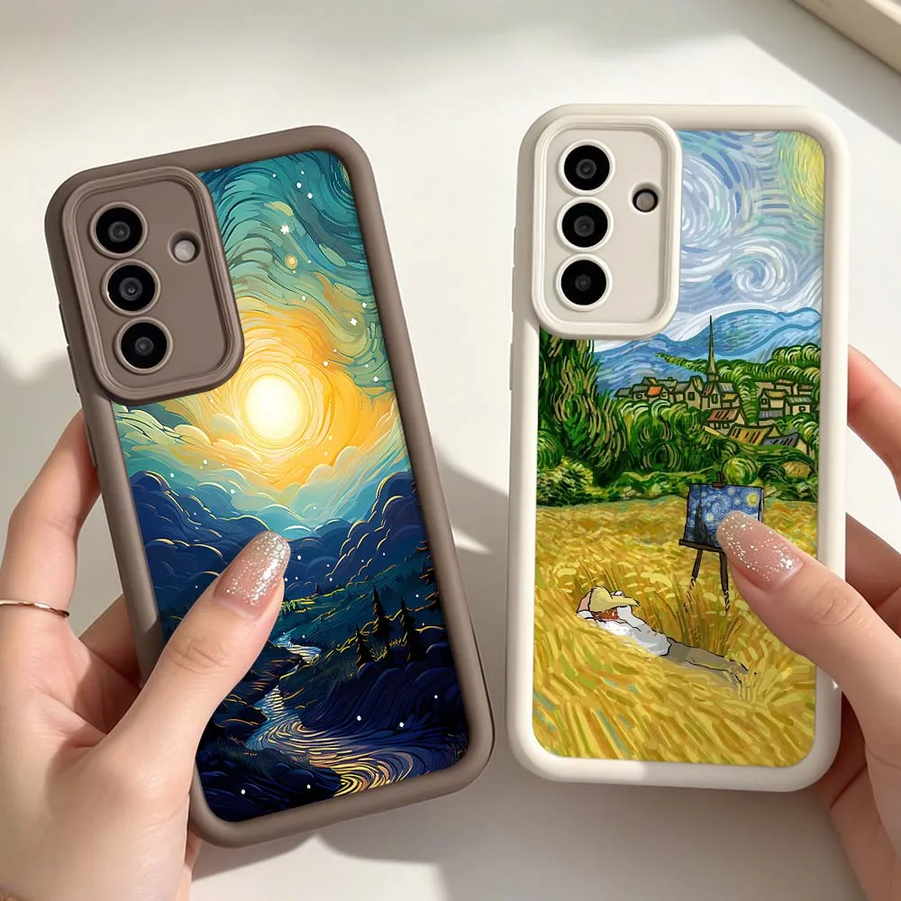 Starry Wheat Field Phone Case For Samsung A25 A26 A33 A57 A35 A36 A37 A51 A52 A53 A54 A55 A57 A72 A73 5G Eye Ladder