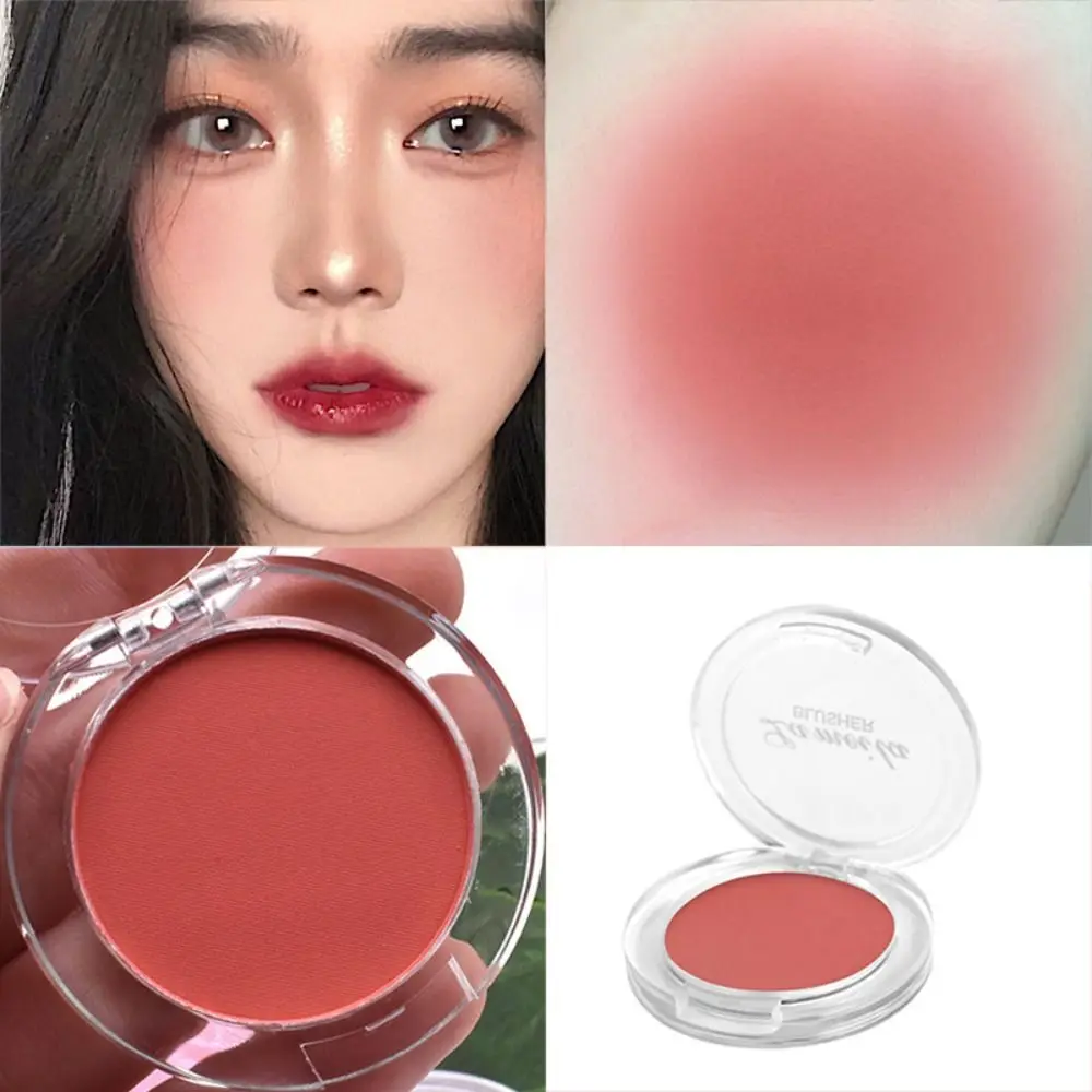 Korea Monochrome Blush New Peach Orange Face Mineral Pigment Natural Blush Matte Contour Shadow Cheek Blusher Cosmetic