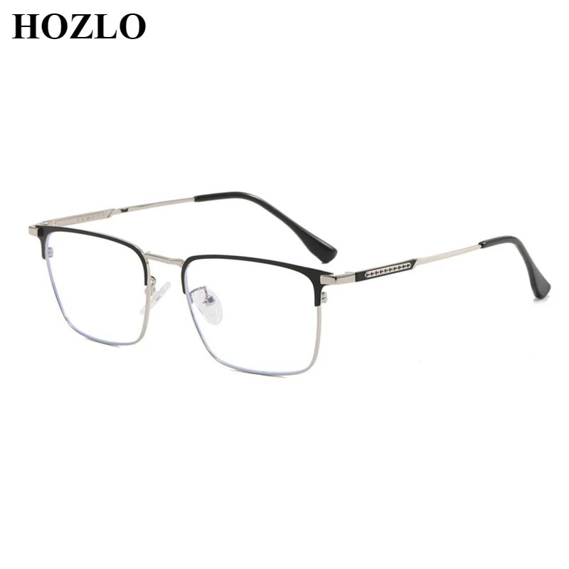 

New Men Business Retro Square Metal Titanium Alloy Anti Blue Light Myopia Glasses Male Computer Gaming Spectacles 0,-0.5~-6.0