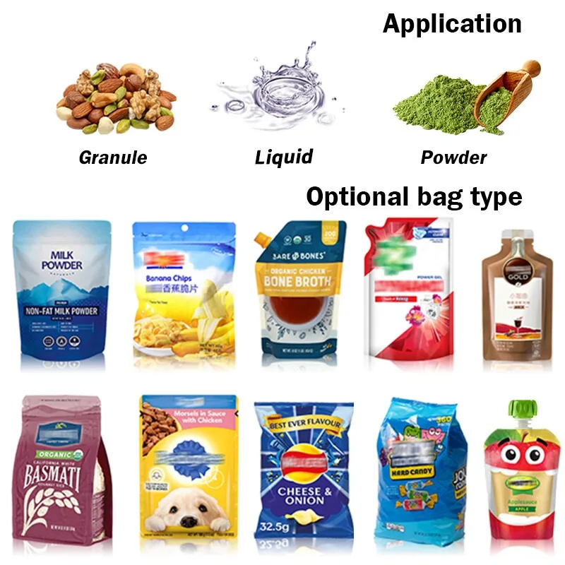 Combinação de máquina de embalagem de pó