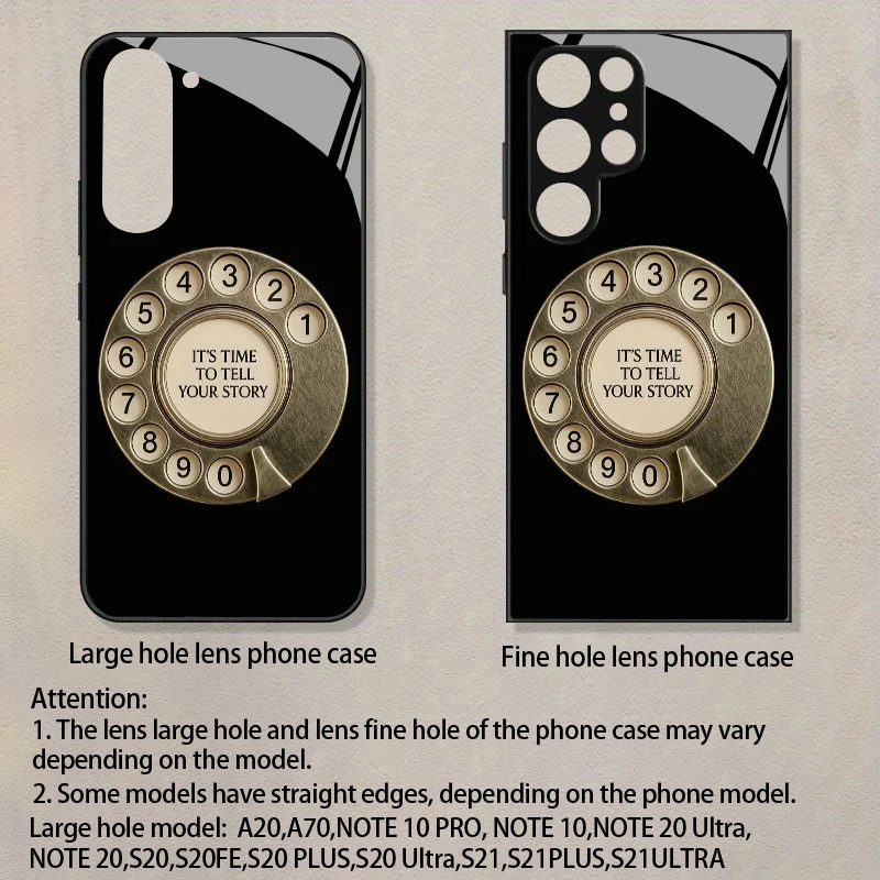 2D Dial Pad Pattern Vintage Phone Case for Samsung S26 S25 S24 S23 S22 S21 S20 A56 A36 A16 Tempered Glass Protective Cover view 5