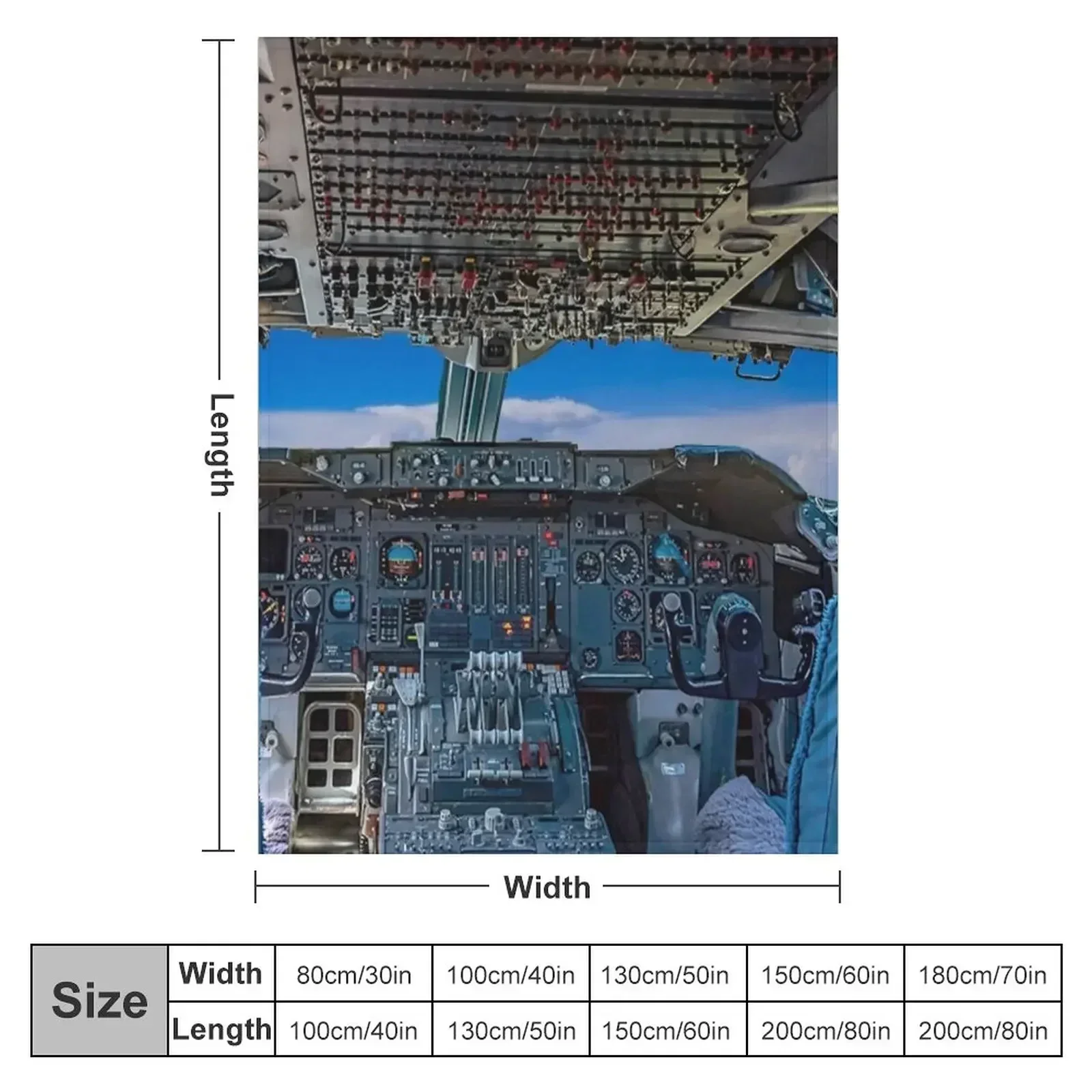 747 Cockpit Throw Blanket Plush Decorative Throw For Sofa Thin Luxury Brand Camping Hairy Blankets