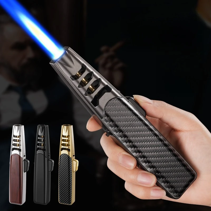 1300 °   High Power Schweißen Pistole Winddicht Turbine Butan Gas Feuerzeug Sicherheit Lock Schalter Outdoor BBQ Küche Zigarre Feuerzeuge Rauchen