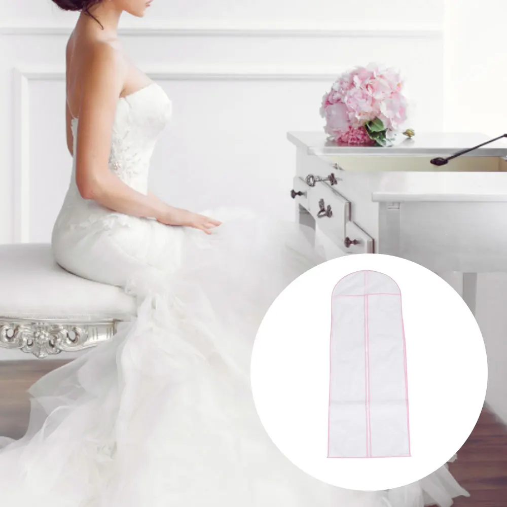 180cm Wedding Dress Bag Clothes Hanging Garment Dress Clothes Suit Coat Dust Cover Home Storage Bag For Wedding Dresses