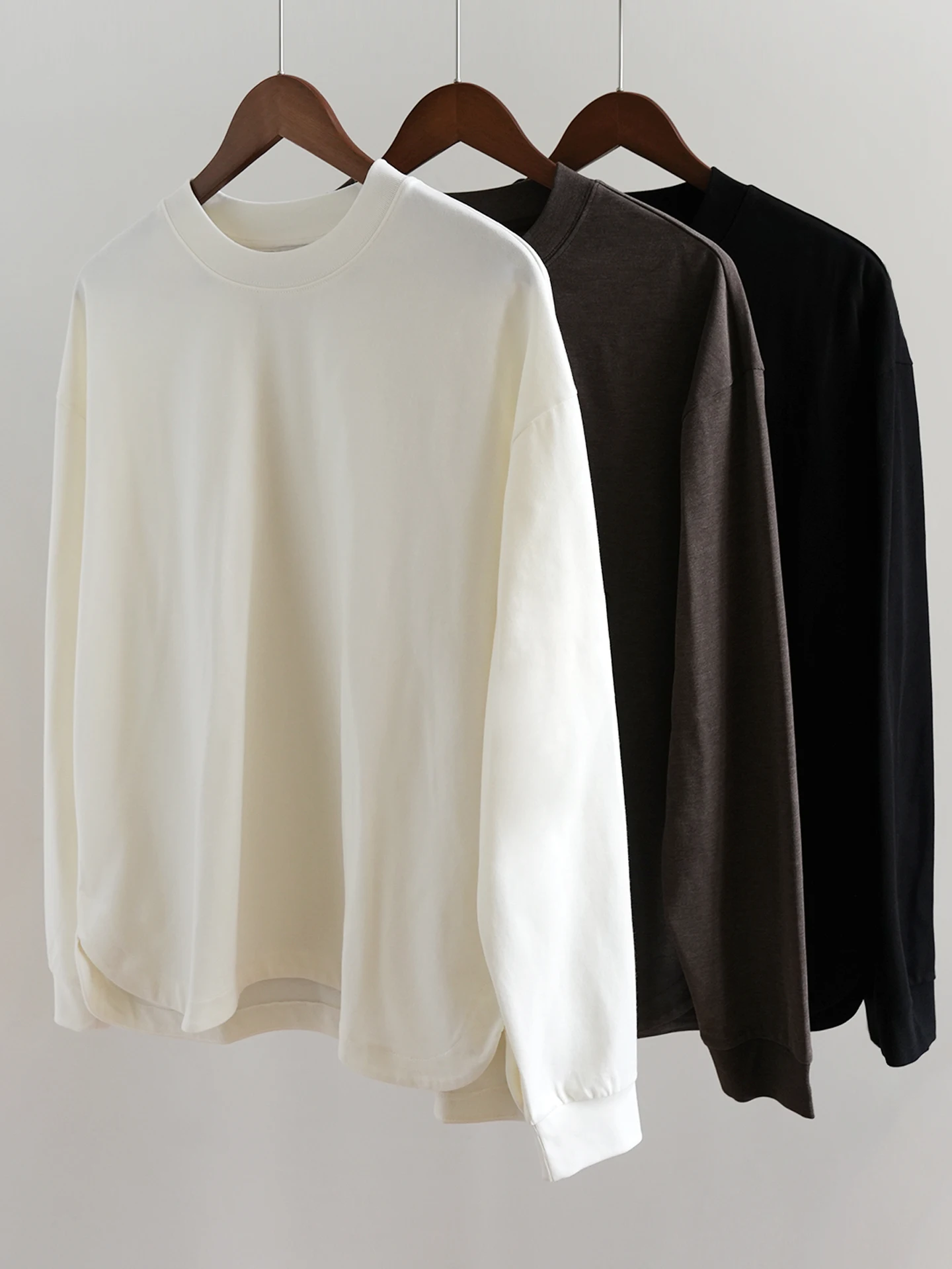 

Мужской свитшот из смесовой хлопковой ткани с длинным рукавом и круглым вырезом, повседневный вязаный топ для осени, удобный, свободного кроя, цветной