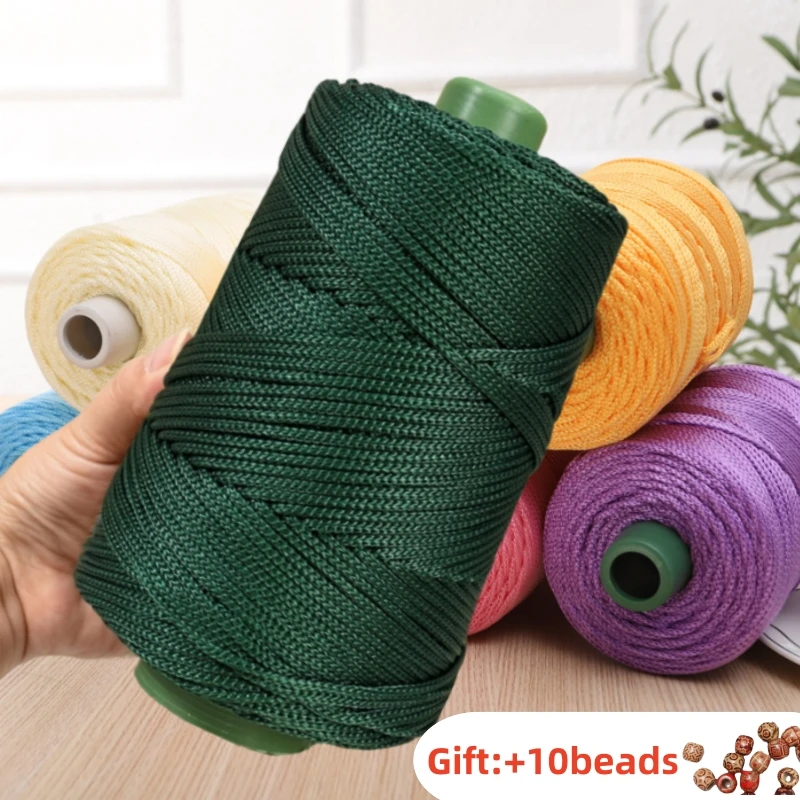 1 unidad de cuerda ligera de ganchillo de 3mm, hilo hueco fresco para ganchillo, sombrero para el sol de verano, tejido a mano, bolsa de hilos gruesos, cojín para sombrero