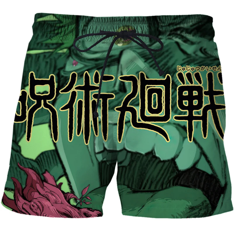 Summer Anime Jujutsu Kaisen pantaloncini da bagno stampati in 3D da uomo Beachwear costume da bagno allentato Kpop costumi da bagno pantaloncini da spiaggia