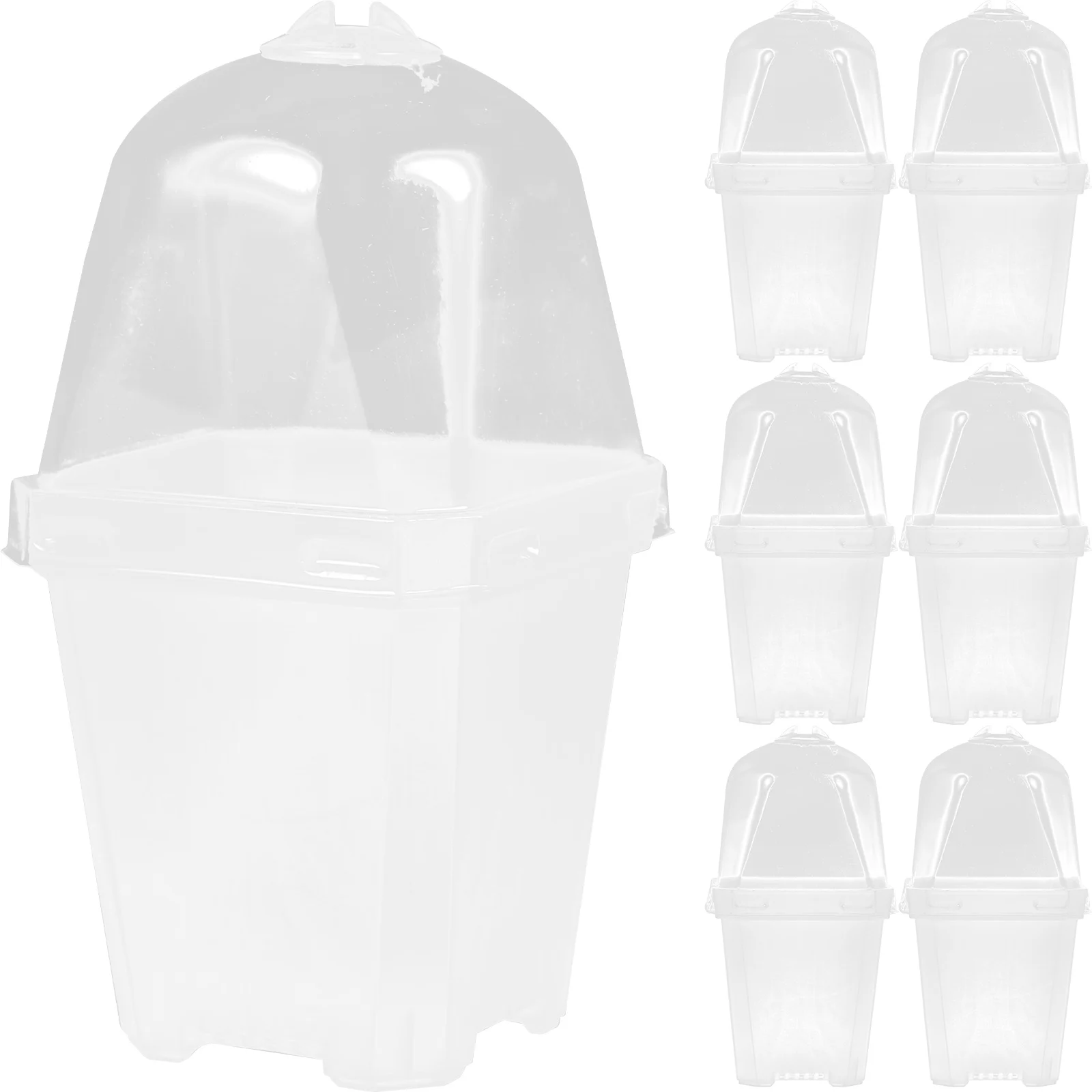 

20 set Square Deep Plant Nursery Pot Clear Lid Flower Gardening Container Moisture Resistant Durable Transparent Indoors