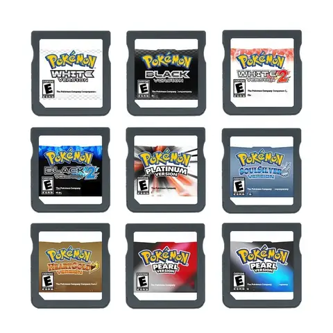 Cartucho de videojuegos DS Pokemon HeartGold SoulSilver, consola, diamante, perla, platino, idioma inglés, DS, 3DS, 2DS, juguete, regalos