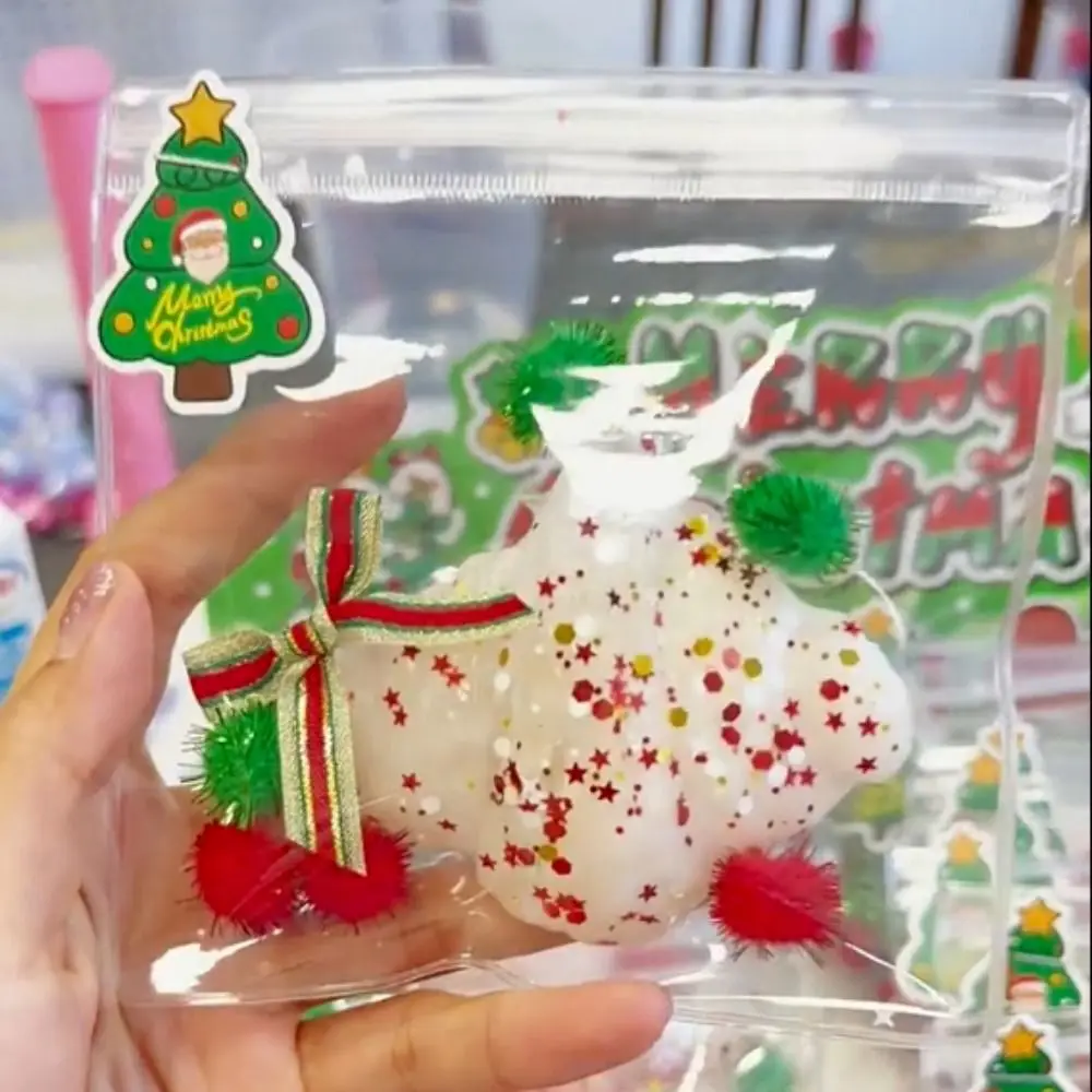 Funny Kneading Christmas Cat Paw Squeeze Toys Snowman Silicone Cartoon Donut Toy Handmade 3D Christmas tree Pinch Toy Children