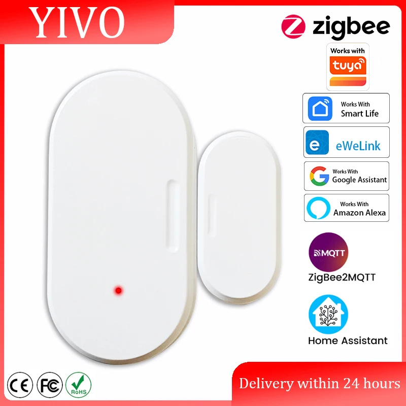 Tuya Zigbee 3.0 Door and Window Sensor Smart Sensor Contact Sensor APP Remote Control SmartLife Work with Zigbee2Mqtt ZHA Alexa