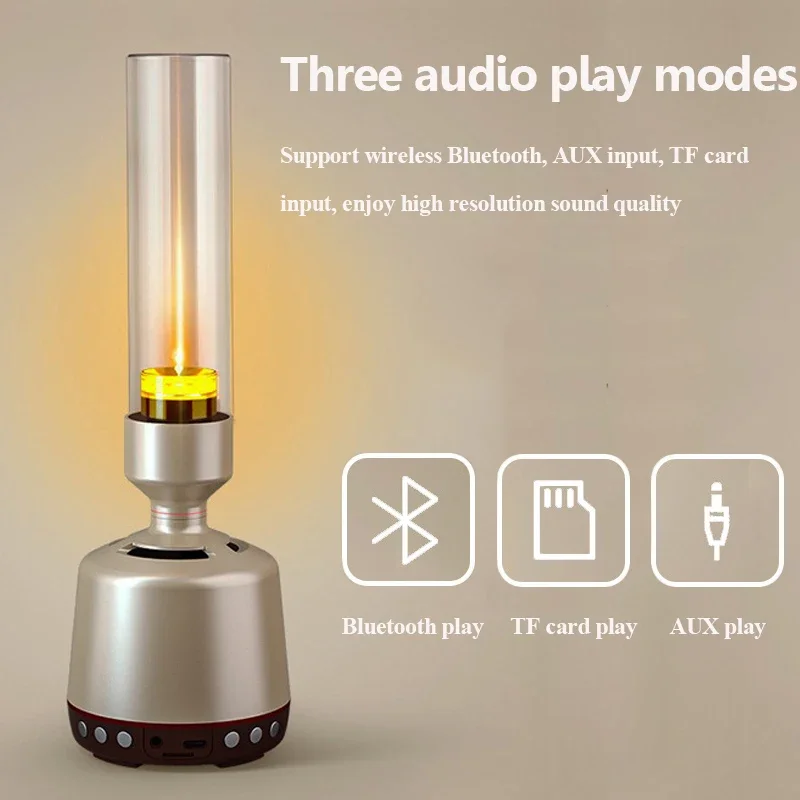 

Portable Vintage Bluetooth Speaker Imitation Candlelight 360 Degree Surround Sound Bluetooth Soundbar Wireless MP3 Music Player