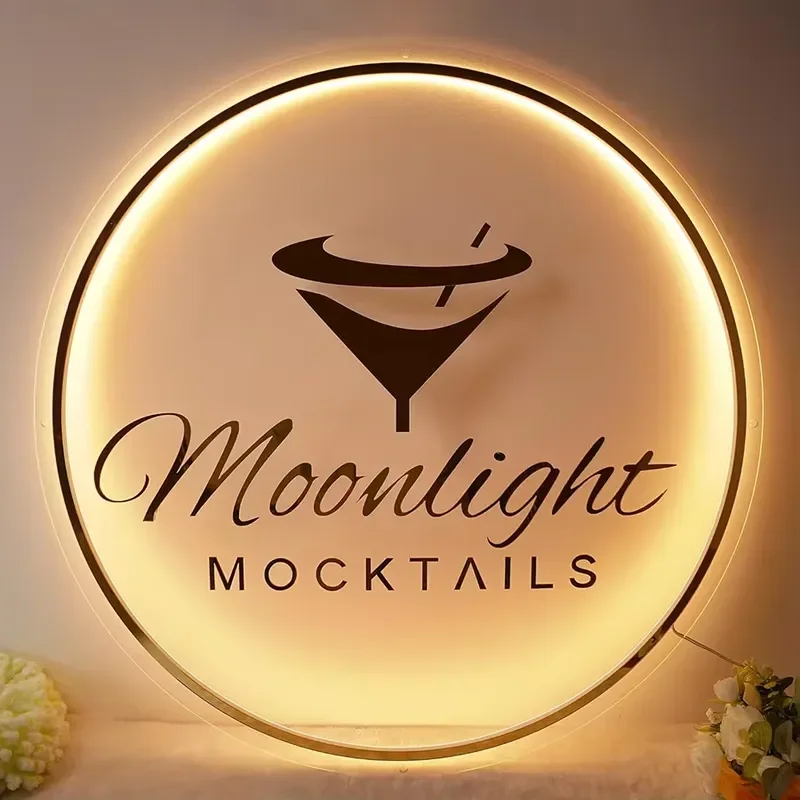 Custom LED Acrylic Sign Backlit Logo Display for Beauty Salon Hair Studio Waterproof IP65 Advertising Light Box Storefront