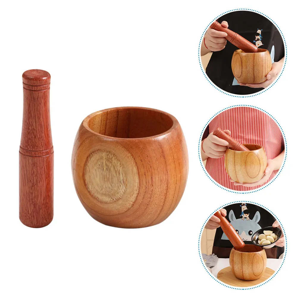 

Jujube Wood Pounder Masher Kitchen Gadget Meat Grinder Smasher Garlic Grinding Bowl Tool Practical Pestle