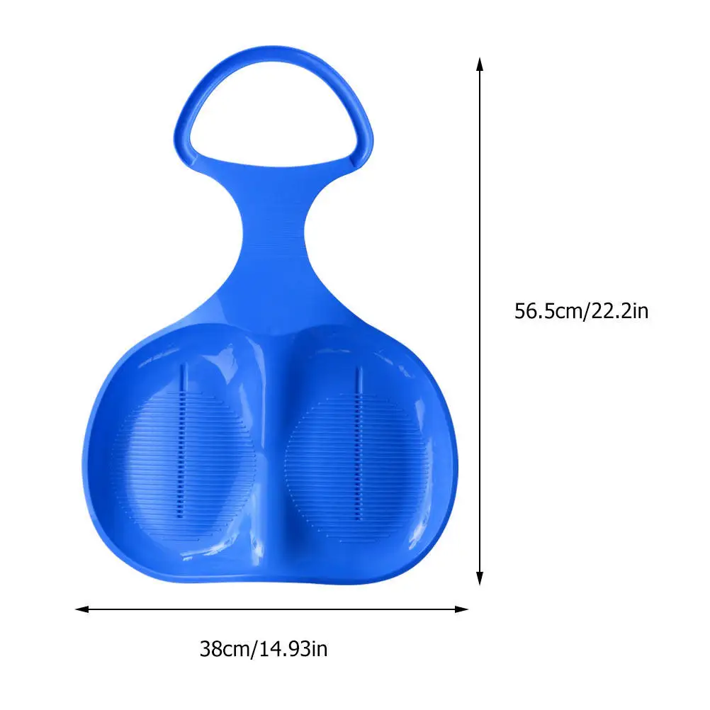 2Pcs Thickened Hdpe Snow Sled Compact Portable Sturdy Handle Anti-Skid Seat Winter Sledding Grass Sand Sliding Board Skiing