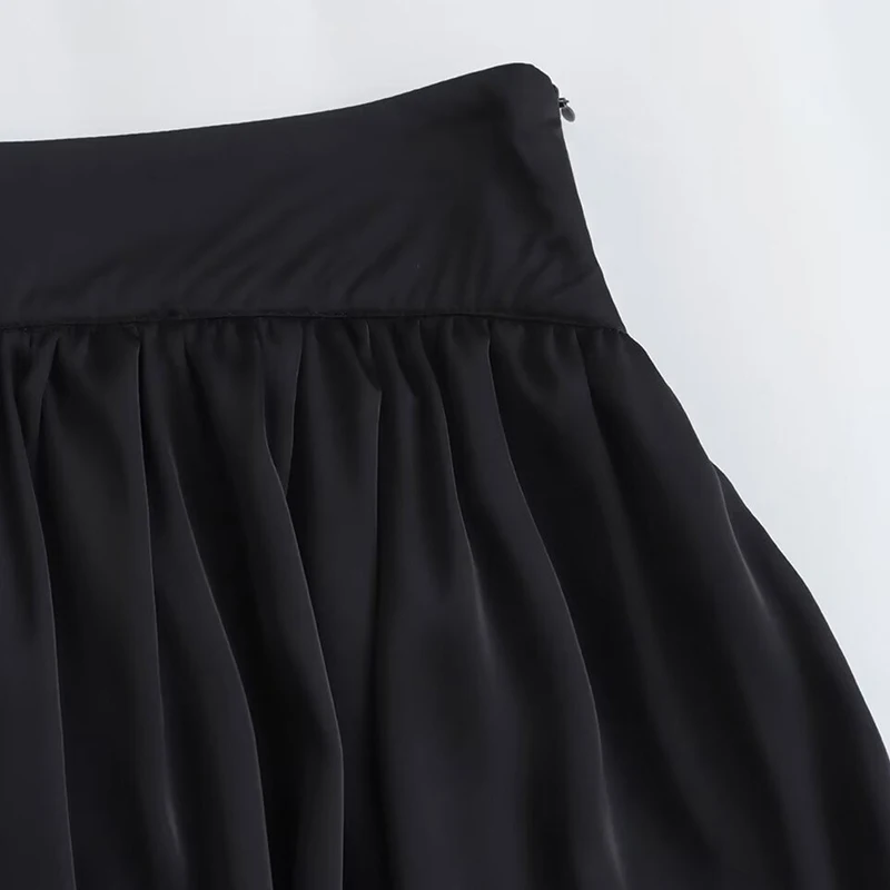 Rok Mini lentera musim panas untuk wanita rok pendek pufball pendek kasual pinggang tinggi Babydoll A-line rok lipit celana pendek wanita