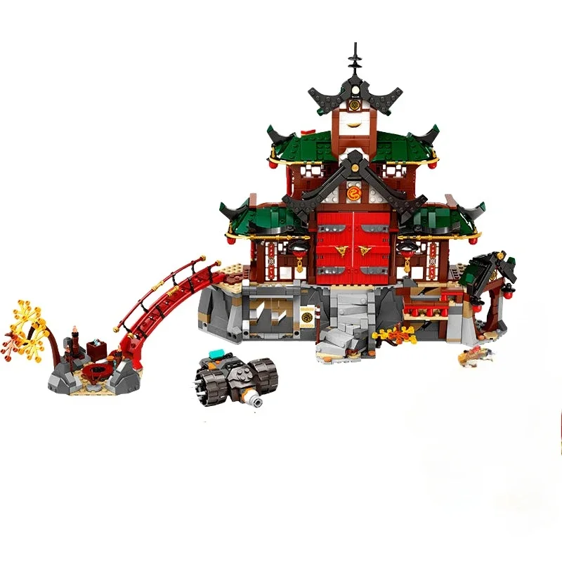 71767 Red Temple Building Blocks Model Children Educational Toys for Boys and Girls Holiday Gift Ornaments Collection Hobby