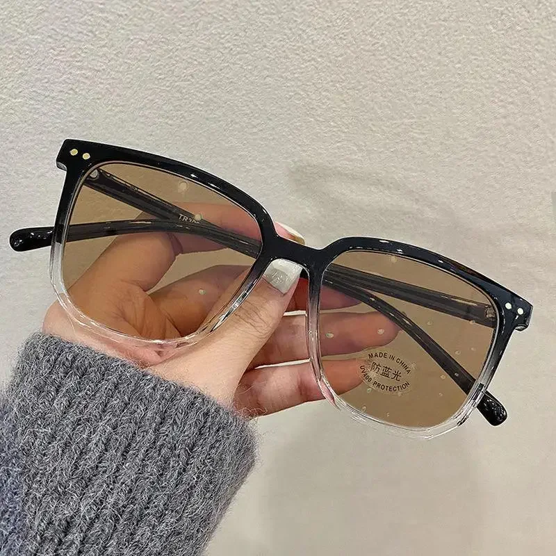 Ultralekkie Vintage kwadratowe okulary minus unisex kobiety mężczyźni fotochromowe okulary dla osób z krótkowzrocznością wykończone okulary