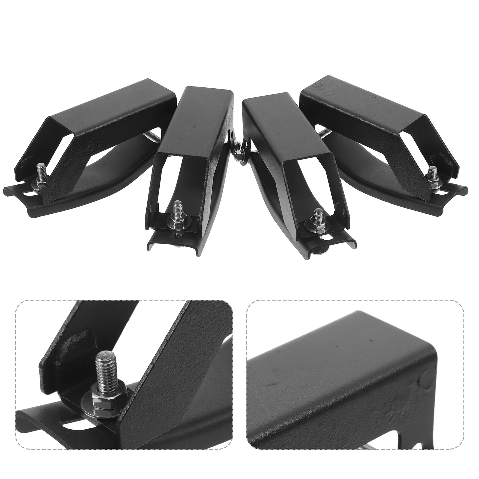 

Cabilock 4pcs Roof Rack Clamps Car Carrier Hooks for Suitcase with Wheels Black Iron Top Mount Accessories
