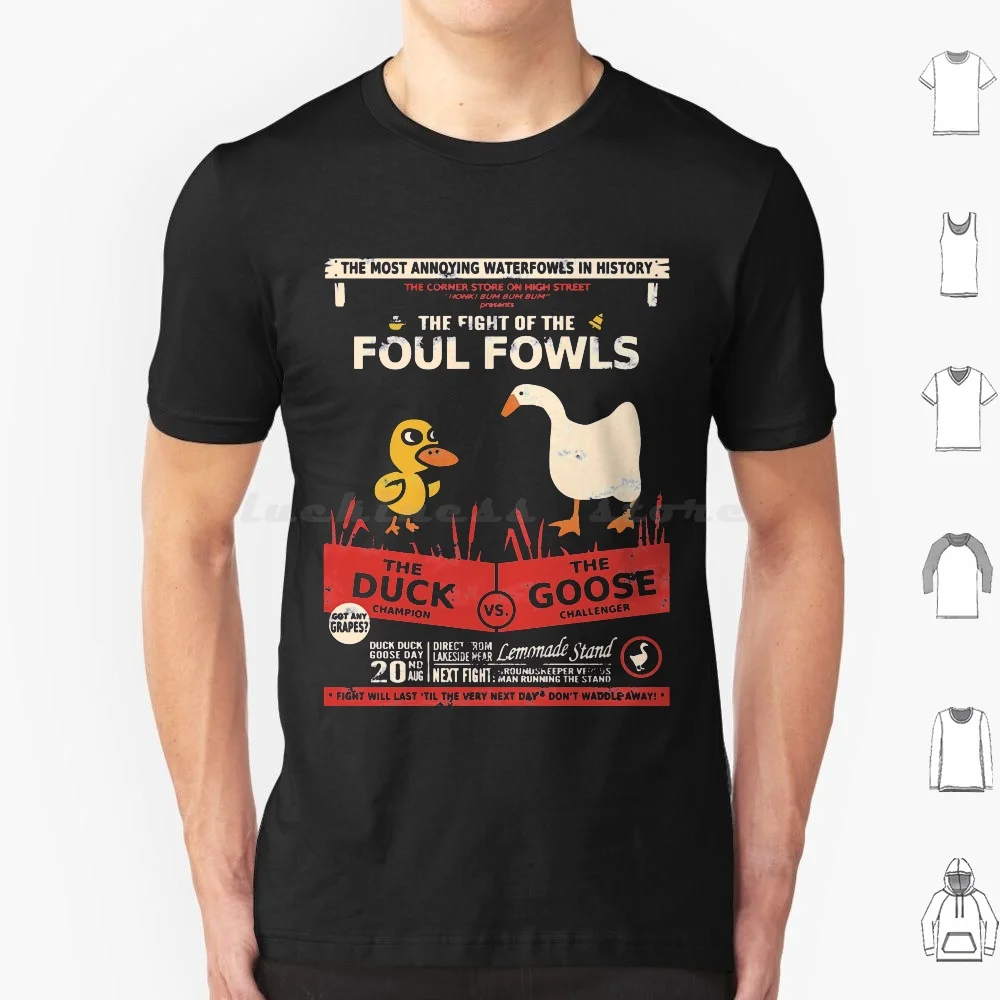 Foul Fowls T Shirt Big Size 100% Cotton Goose Animals Battle Birds Boxing Cute Duck Fight Funny Video Game Part 7 Steel Ball