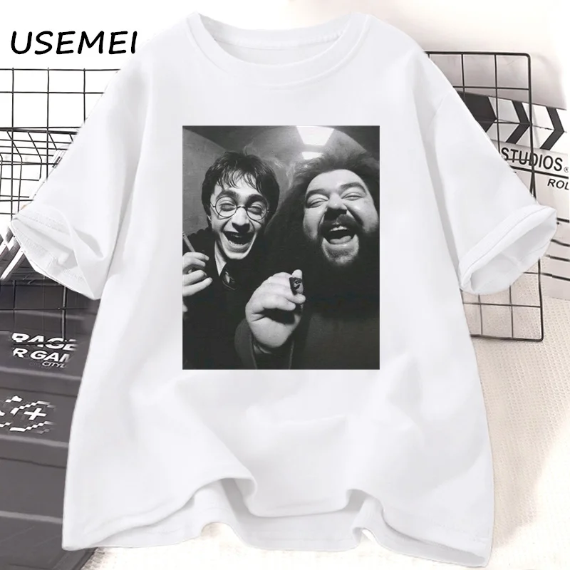 Camiseta divertida de Meme fumar mago, Camiseta de algodón a la moda para hombre, camisetas holgadas informales de moda de manga corta, ropa para hombre, Top básico