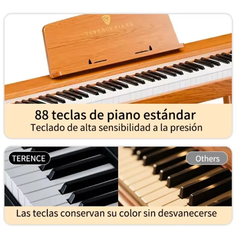 Digital Piano Keyboard 88-Key Portable Design With Rechargeable Battery And Built-In Speaker For Easy Movement