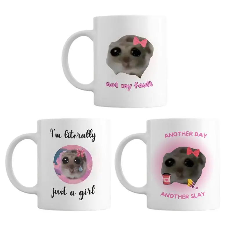 Hamster Coffee Mug Coffee Cup Tea Cup Sad Hamster Funny Mug Sad Hamster Hilarious Novelty Coffee Cup Funny Meme Mug For Home