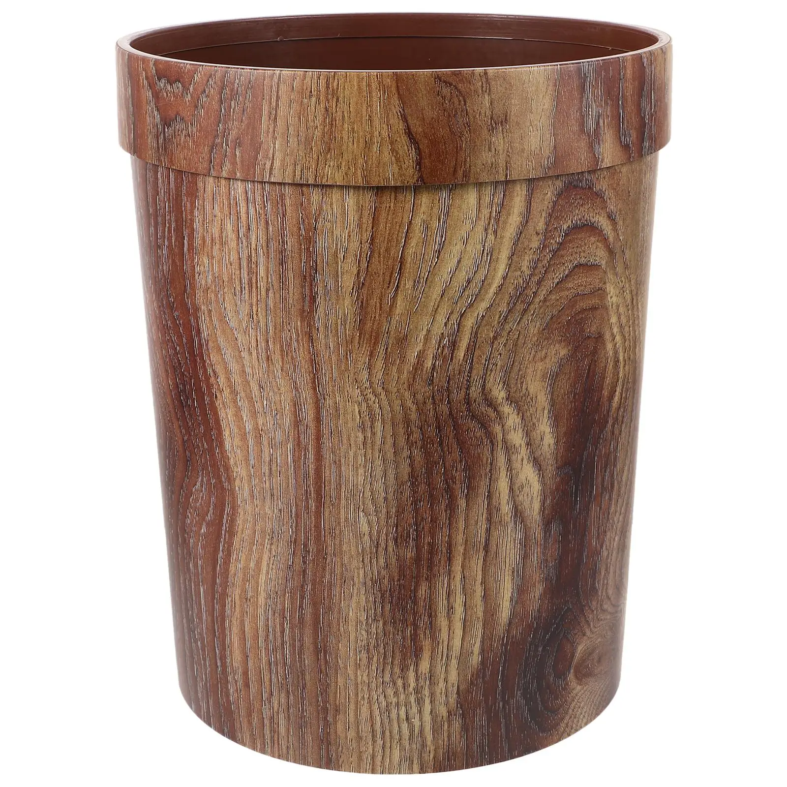 

Wooden Trash Can Waste Basket Bin Decorative Garbage Holder Kitchen Plastic Retro Creative Container Household