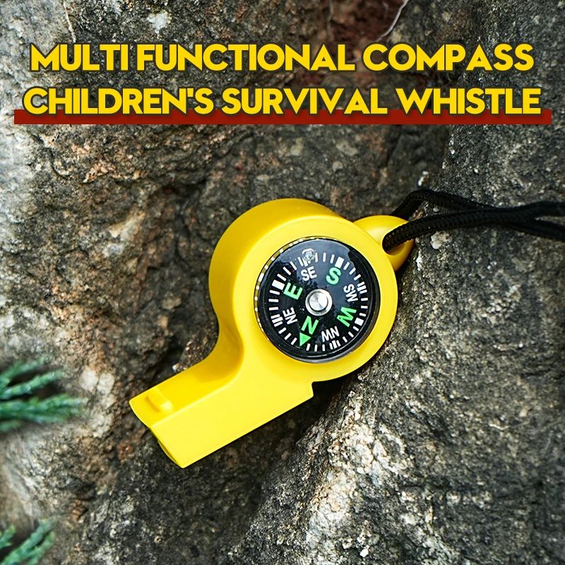 

Survival Whistle with Integrated Compass Emergency Equipment Two-in-One Design for Outdoor Safety
