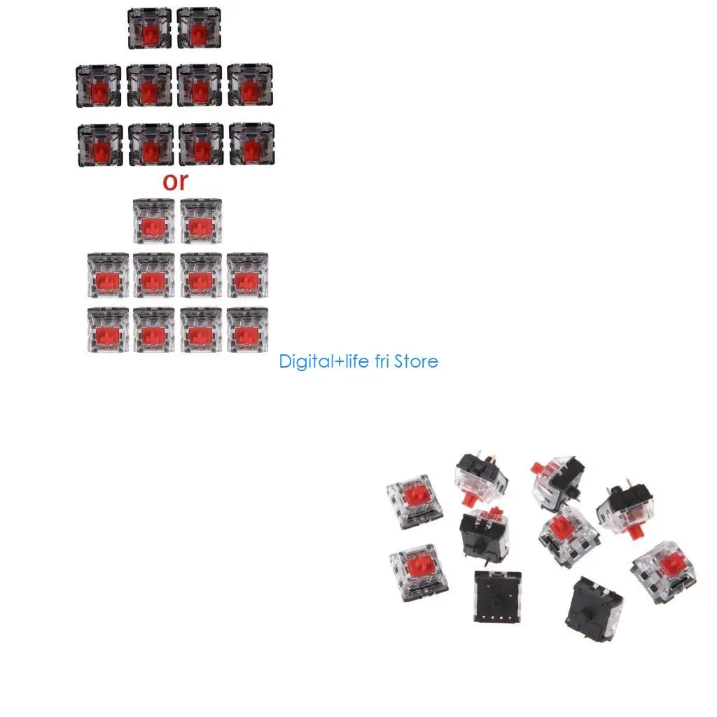 E06D 10 Pieces Red Switches for Cherry MX Keyboard Tester Mechanical Keyboard