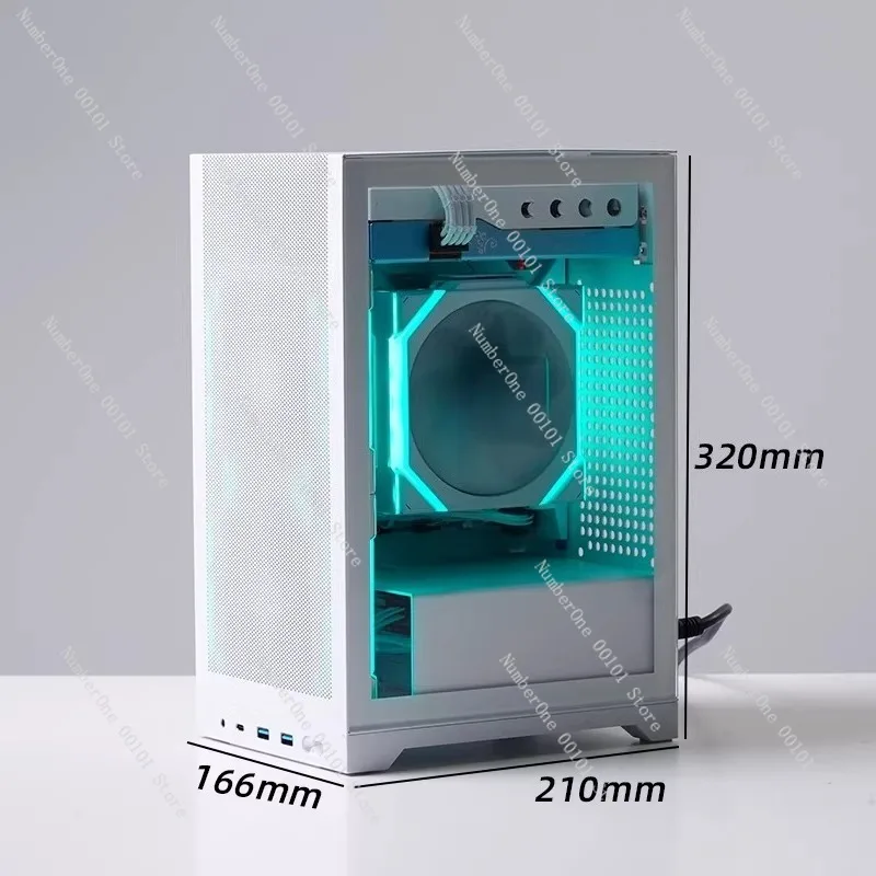 Portable ITX Mini PC Case Desktop Computer Chassis with Handle Vertical Tower Small Form Factor Enclosure for Mini ITX