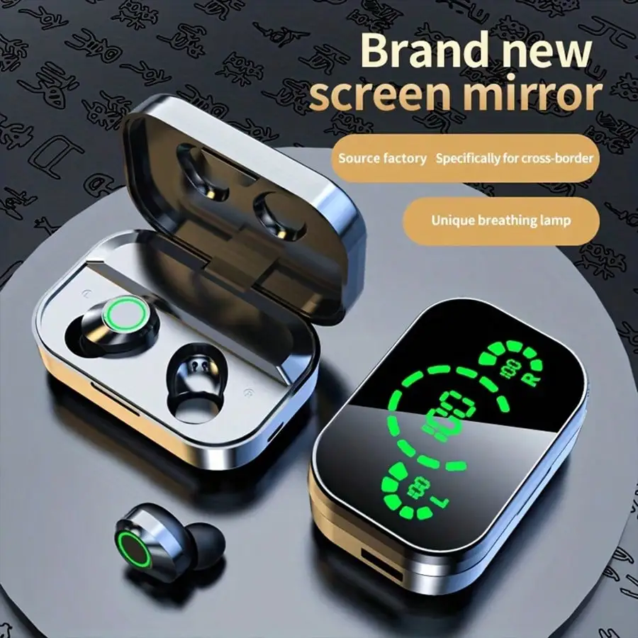 Wireless Noise Cancelling Earbuds with LED Display