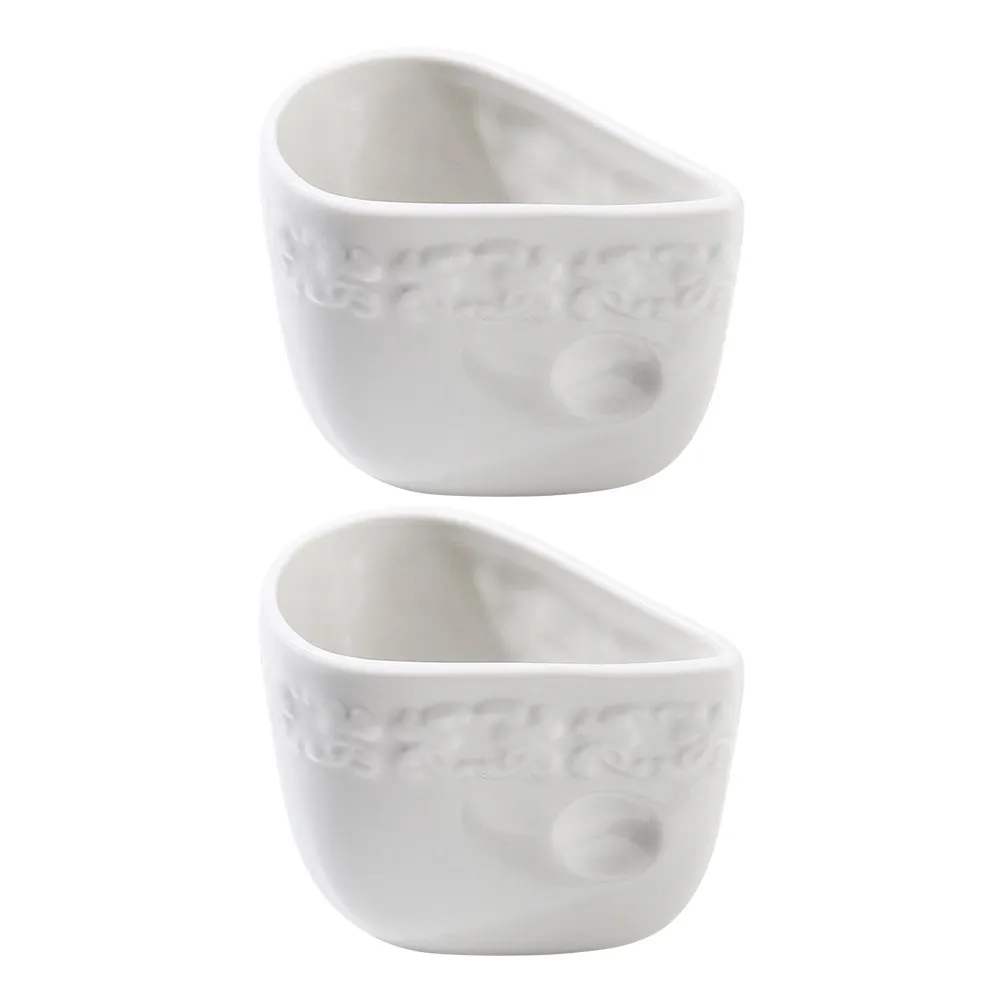 2Pcs Coffee Bean Weighing Cups Ceramic Dosing Bowls Multipurpose Measuring Vessel for Coffee Brewing and Tea Serving White