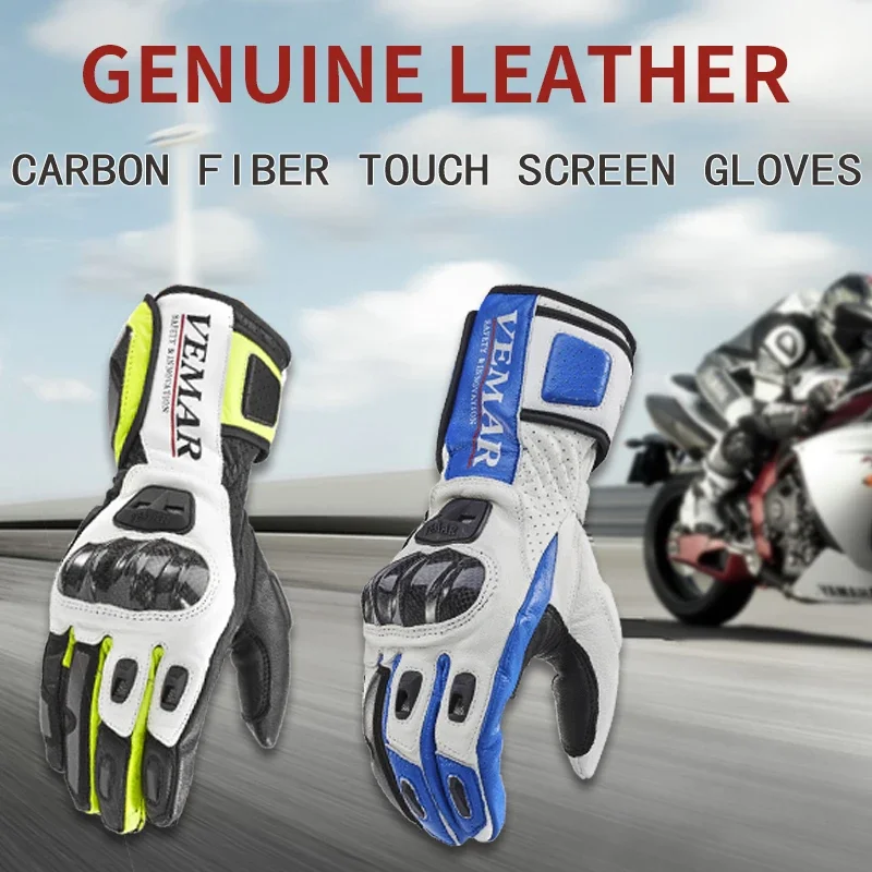 

Vemar New Model Motocross Gloves Men's Outdoor Carbon Fiber Shell Riding Racing Women Gloves/Motocycle Off-Road Goat Leather